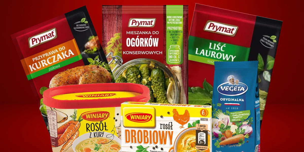 Polnische Gewürze Prymat Kucharek Ziarenka Smaku Vegeta Winiary - Przyprawy aus Polen
