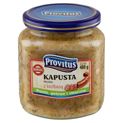 Junger Weißkohl mit Wurst - Kapusta młoda z kiełbasą 480g - Provitus