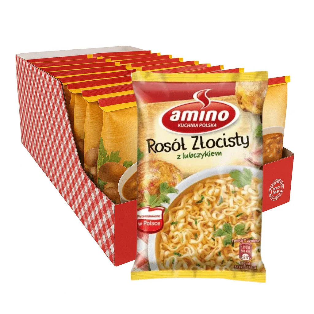 22x Amino Rosół Złocisty - Polnische Hühnersuppe Instant - Nudeln 57g - Polskashop24.de - Online Supermarkt mit Lebensmittel aus Polen