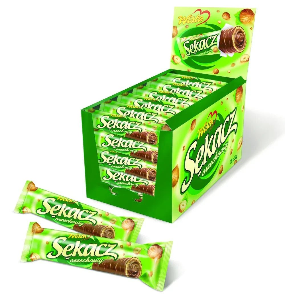 38x Sekacz Waffelriegel mit Haselnuss - Füllung 32g - Wisla - Polskashop24