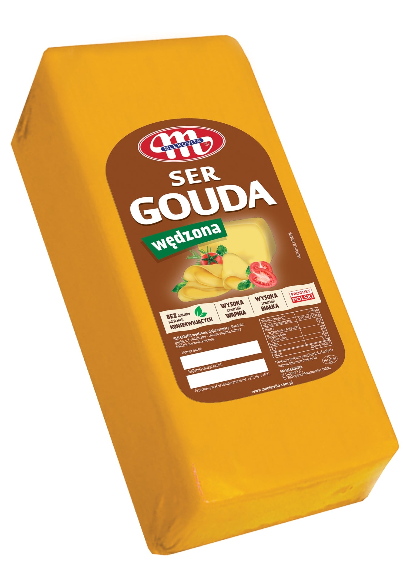 Mlekovita Ser Gouda Wędzona geräucherter Gouda-Käse 3,2kg - polnischer geräucherter Gouda
