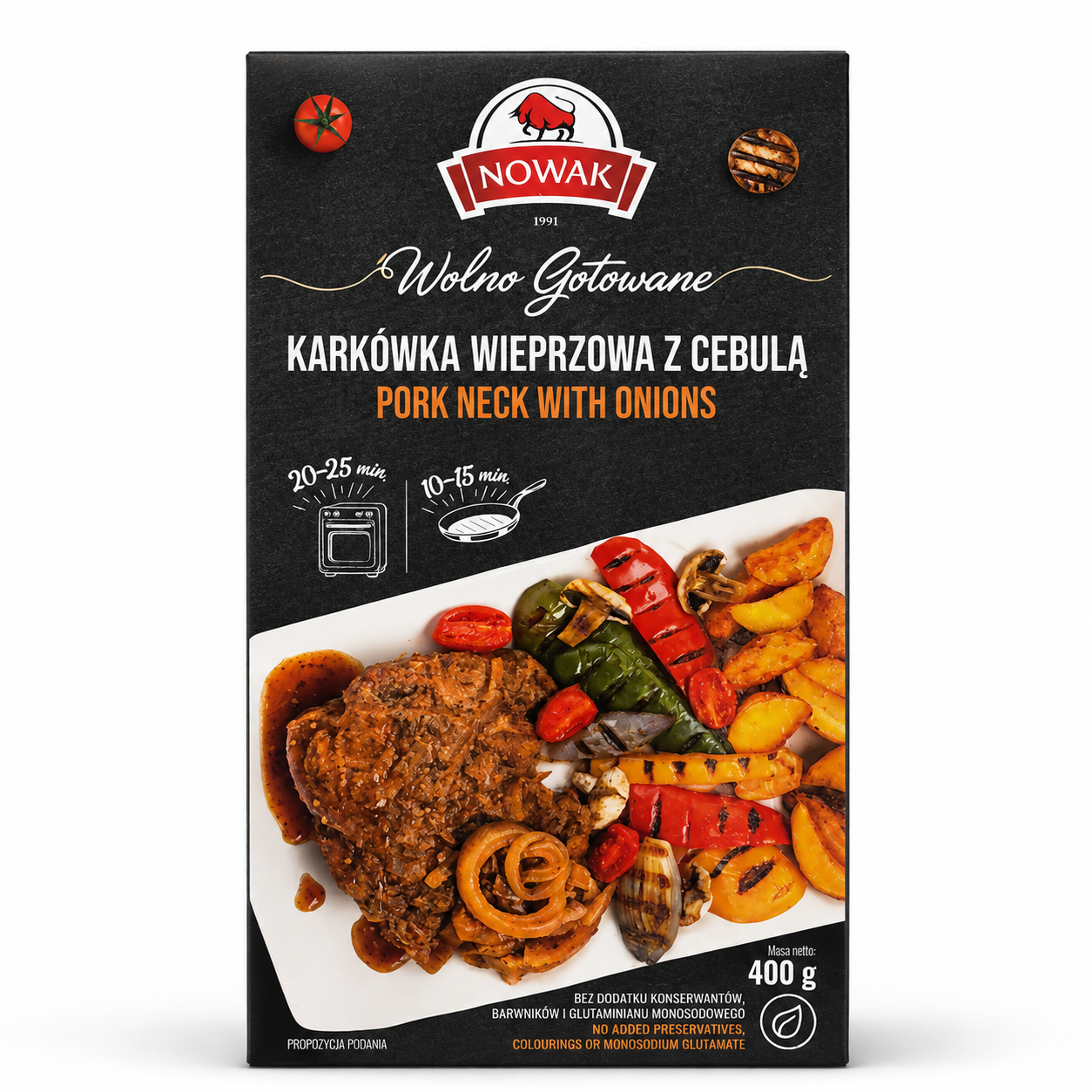NOWAK Karkówka wieprzowa z cebulą - Schweinenacken mit Zwiebeln - Polnische Wurst, traditionell, online bestellen
