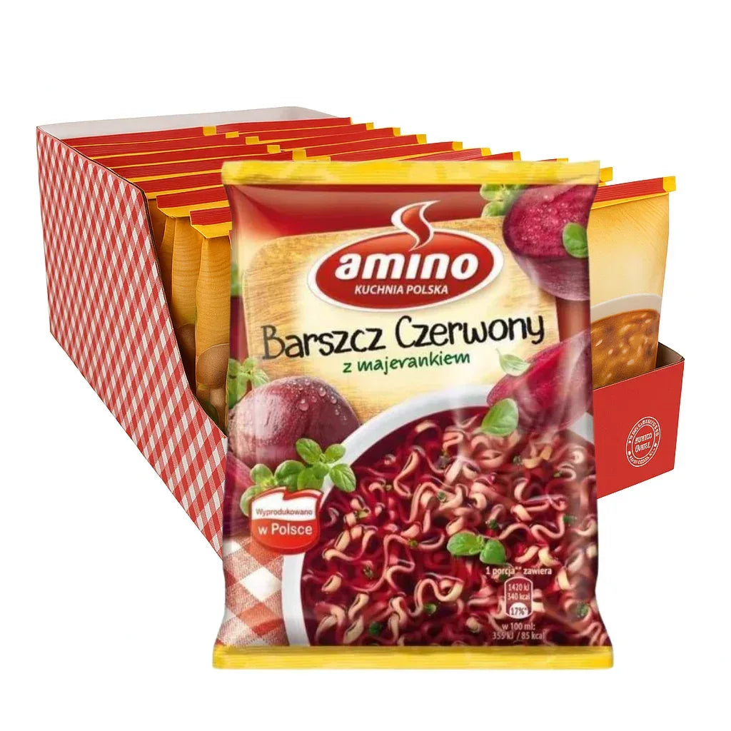 22x Amino Barszcz Polnische Rote-Beetesuppe Instant-Nudelnsuppe 66g - Polnische & Schlesische Spezialitäten - Online Supermarkt mit Lebensmittel aus Polen | Polski Sklep internetowy