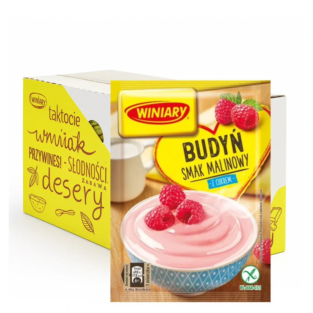 Winiary Budyń malinowy z cukrem 60g Himbeerpudding mit Zucker