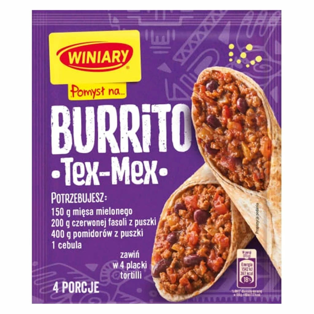 Winiary Burrito Tex-Mex 30g Gewürzmischung - mexikanische Gewürze mit Jalapeño-Chili und geräucherter Paprika