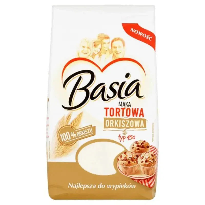 Basia Orkiszowa Tortowa Dinkelmehl 900 g – feines Dinkelmehl Typ 450 - Polskashop24.de - Online Supermarkt mit Lebensmittel aus Polen