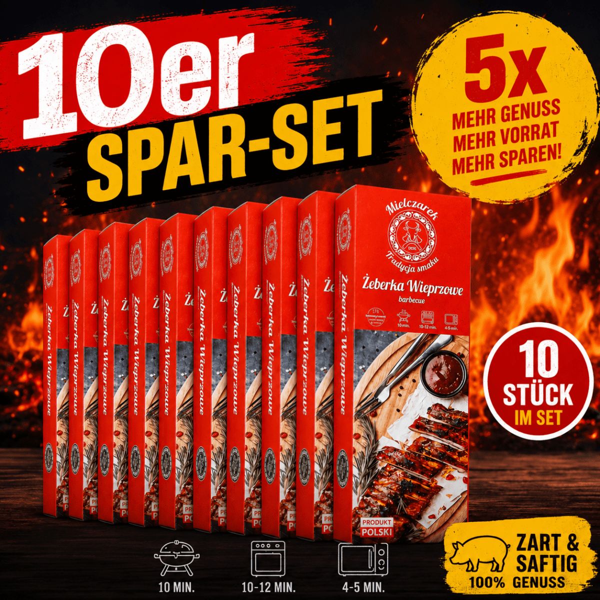 BBQ Rippchen Żeberko wieprzowe Barbecue 500g - Mielczarek - Polskashop24