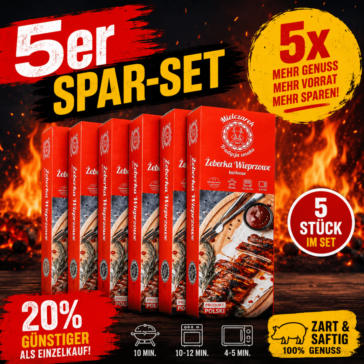 BBQ Rippchen Żeberko wieprzowe Barbecue 500g - Mielczarek - Polskashop24