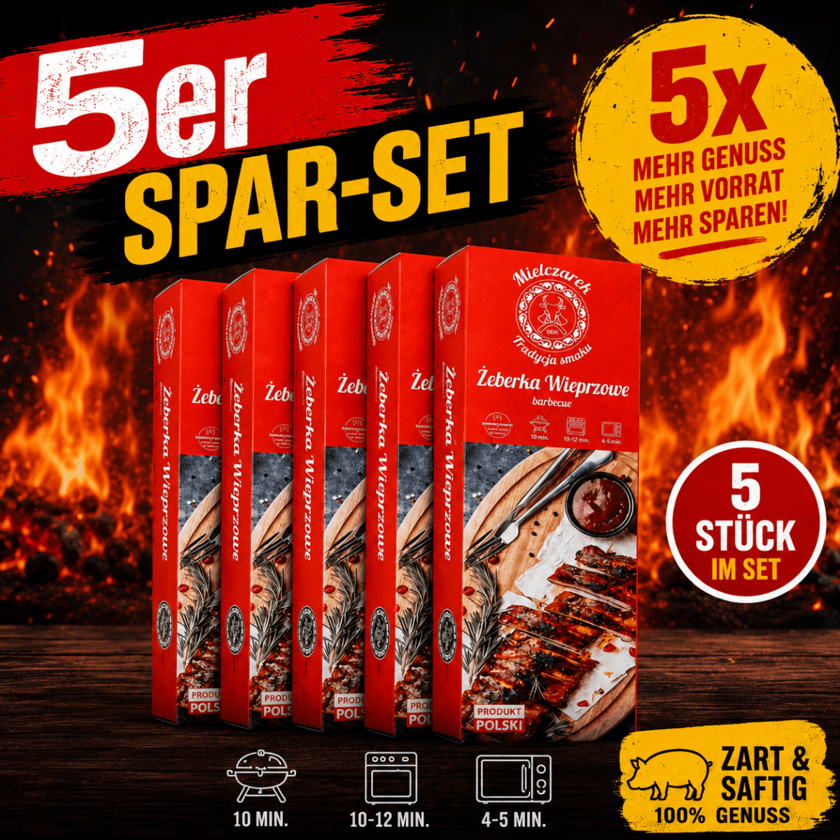 BBQ Rippchen Żeberko wieprzowe Barbecue 500g - Mielczarek - Polskashop24
