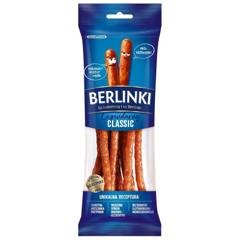 Berlinki Kabanosy Classic 85g - Original polnische Trockenwurst von Animex Food