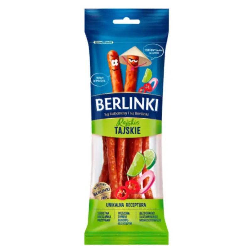 Berlinki Kabanosy Tajskie Thai-Cabanossi 85g - Polnische Trockenwurst mit Thai-Geschmack