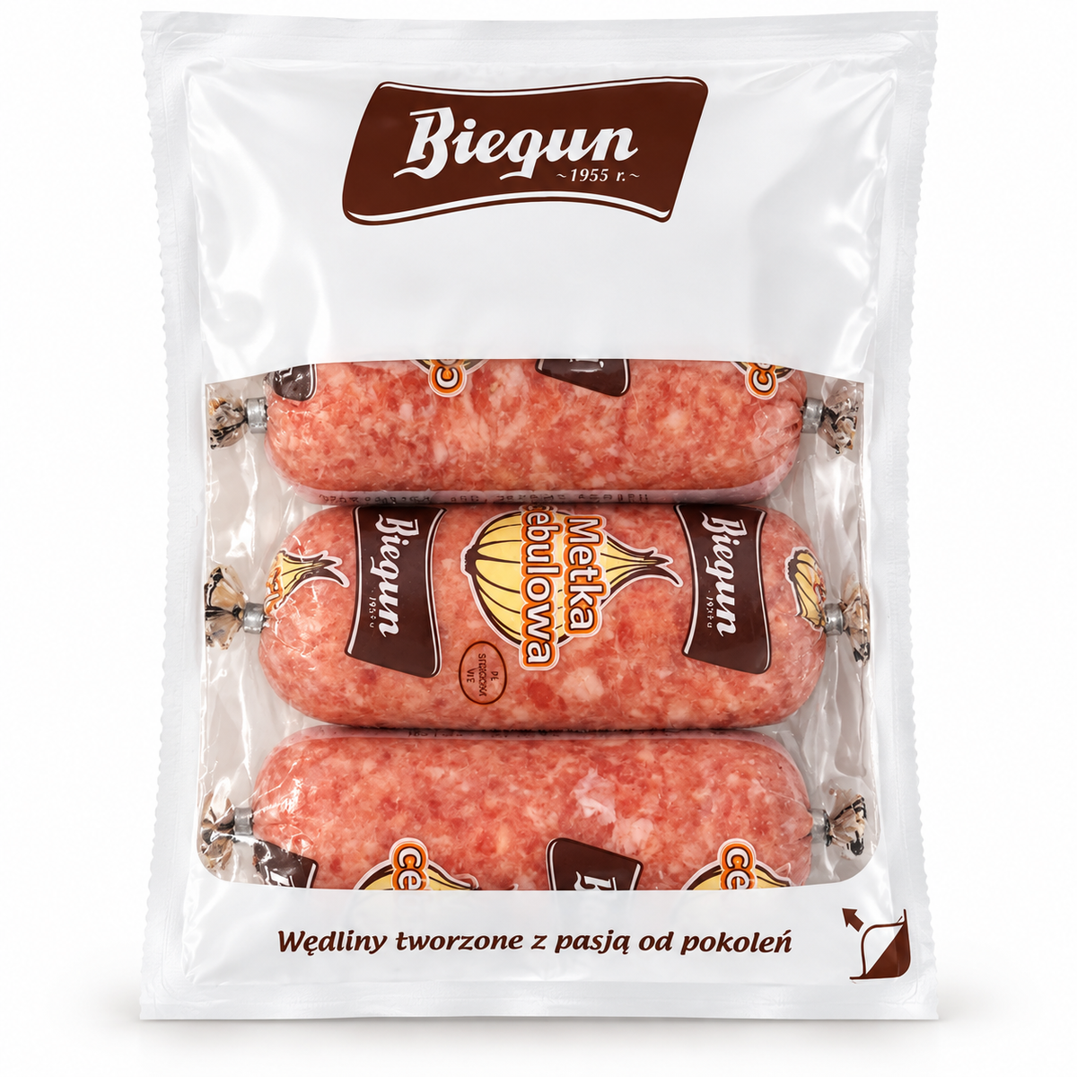 Biegun Zwiebelmettwurst Metka Cebulowa – komplette Packung mit 4 × 170 g, insgesamt 680 g