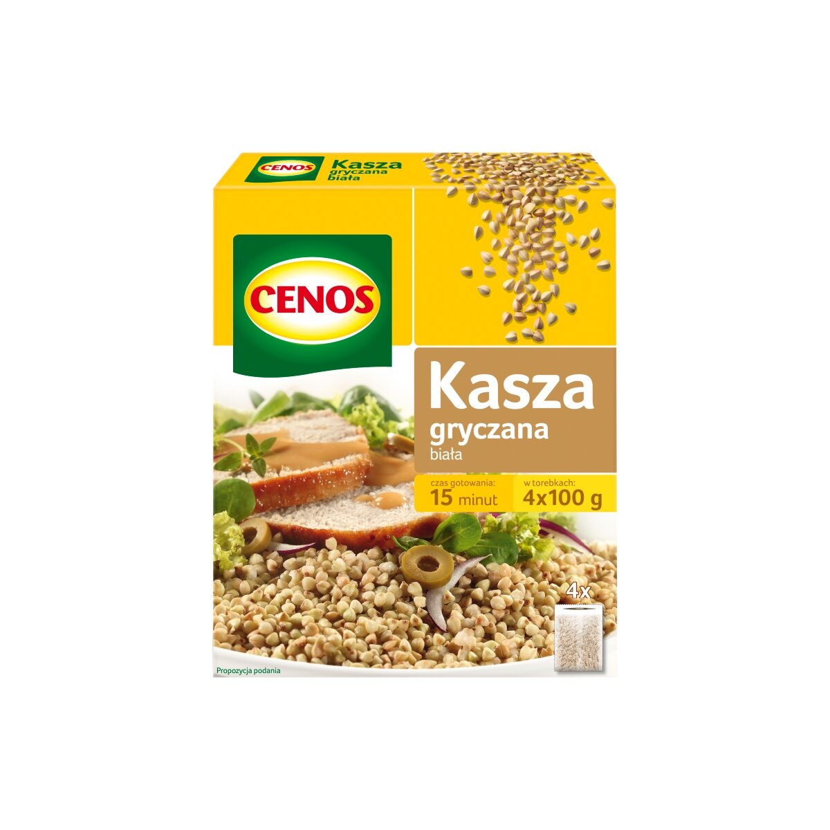 Cenos Weiße Buchweizengrütze - Kasza gryczana biala 400 g (4 Beutel) - Polskashop24.de - Online Supermarkt mit Lebensmittel aus Polen