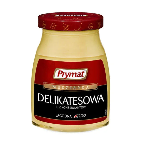 Prymat Delikatess-Senf Musztarda Delikatesowa 185g Glas mild ohne Konservierungsstoffe polnischer Senf