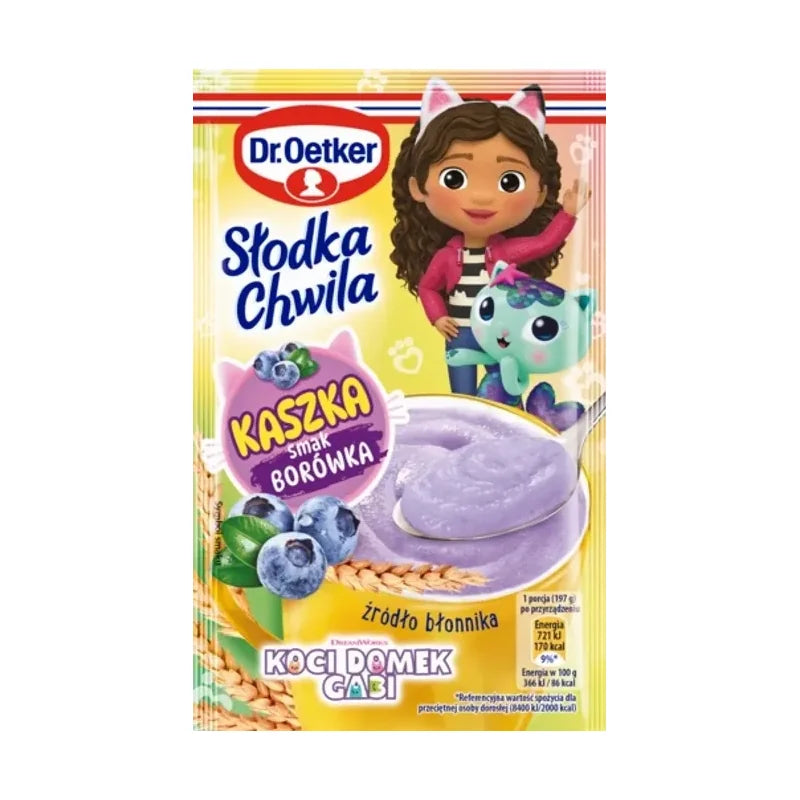 Dr. Oetker Słodka Chwila Kaszka Borówka – Grießdessert mit Blaubeergeschmack für Kinder
