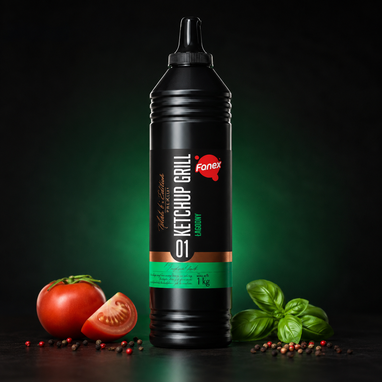 Fanex Ketchup Grill Łagodny 1 kg, polnischer milder Grill-Ketchup für Pommes, Burger, Würstchen und BBQ