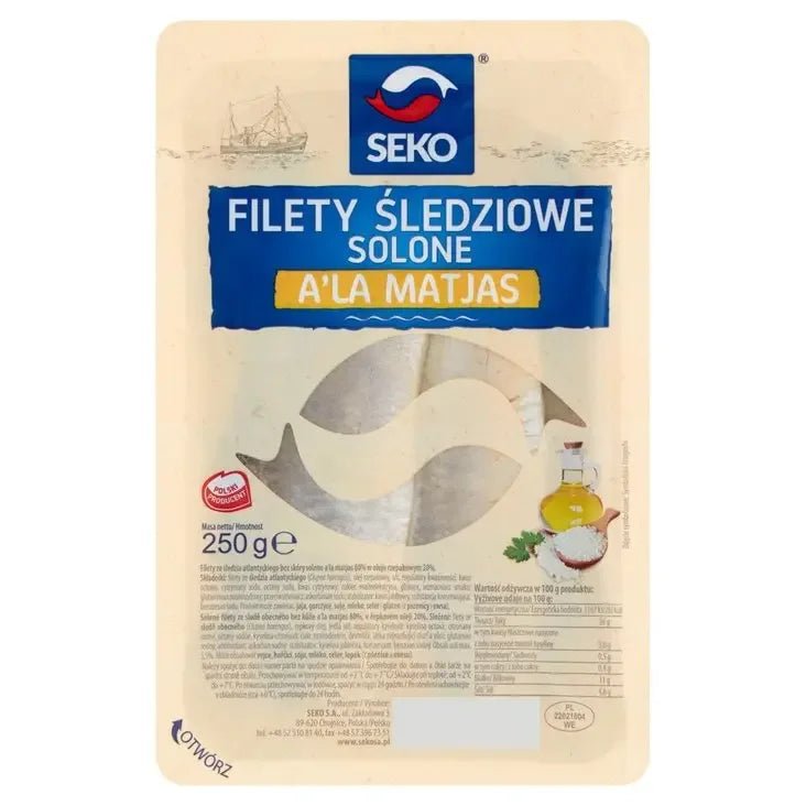 Filety Sledziowe Solone - Heringsfilets Gesalzen 250g - Seko - Polskashop24