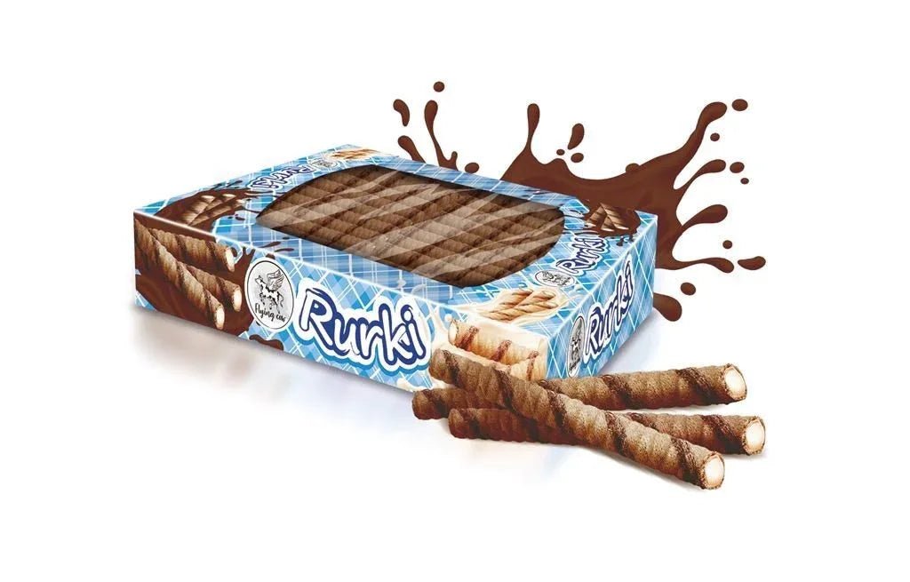 Flying Cow – Knusprige Waffelröllchen mit kakaohaltiger Füllung, 450 g - Polskashop24