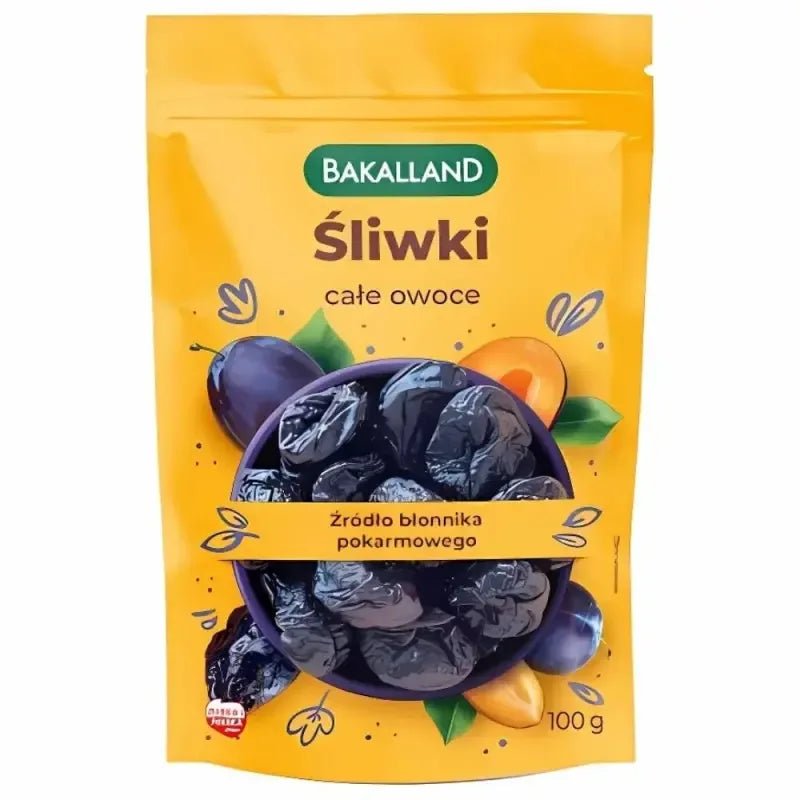 Ganze Getrocknete Pflaumen Śliwki Całe Suszone 100g - Bakalland - Polskashop24