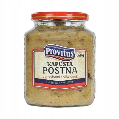 Gebratenes Sauerkraut mit Pflaumen und Pilzen - Kapusta Postna 660g - Provitus - Polskashop24