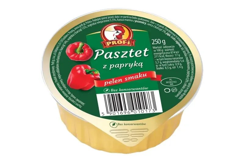 Geflügelpastete mit Paprika - Pasztet z drobiem i papryką 250g - Profi - Polskashop24