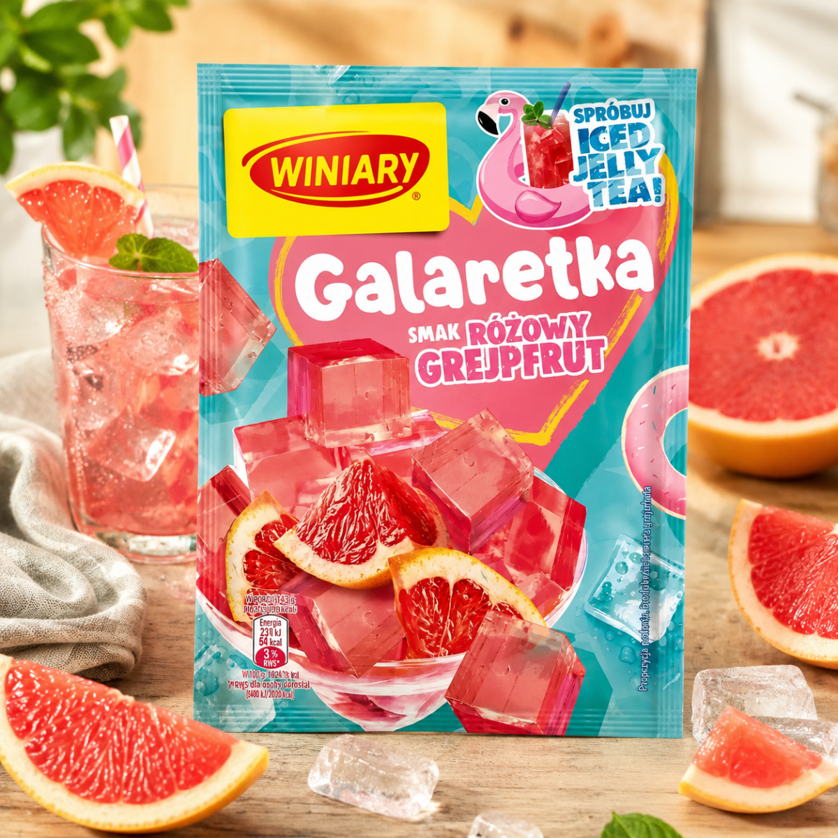Götterspeise Rosa Grapefruit Galaretka Różowy Grejpfrut 47g - Winiary - Polskashop24