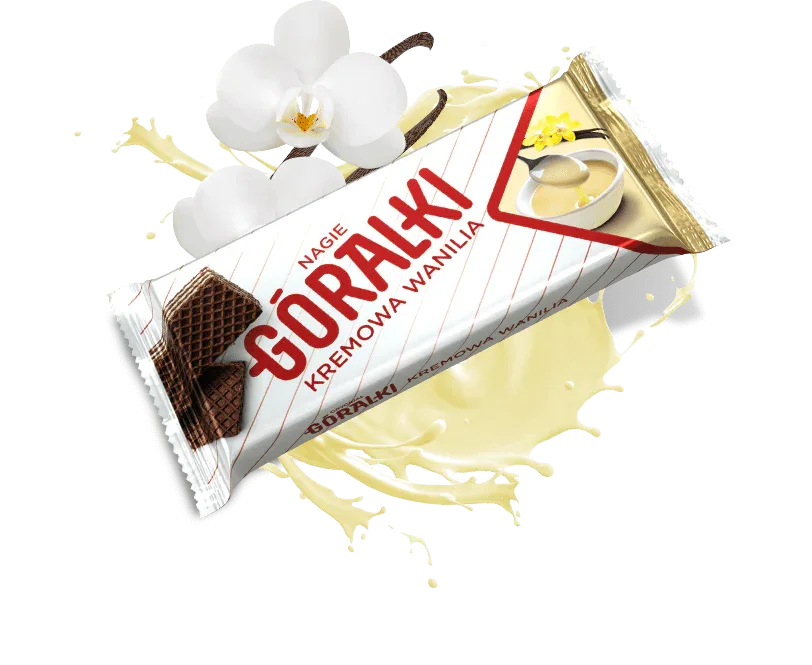 Góralki Vanille-Waffeln 42g mit cremiger Vanillefüllung - polnische Waffeln