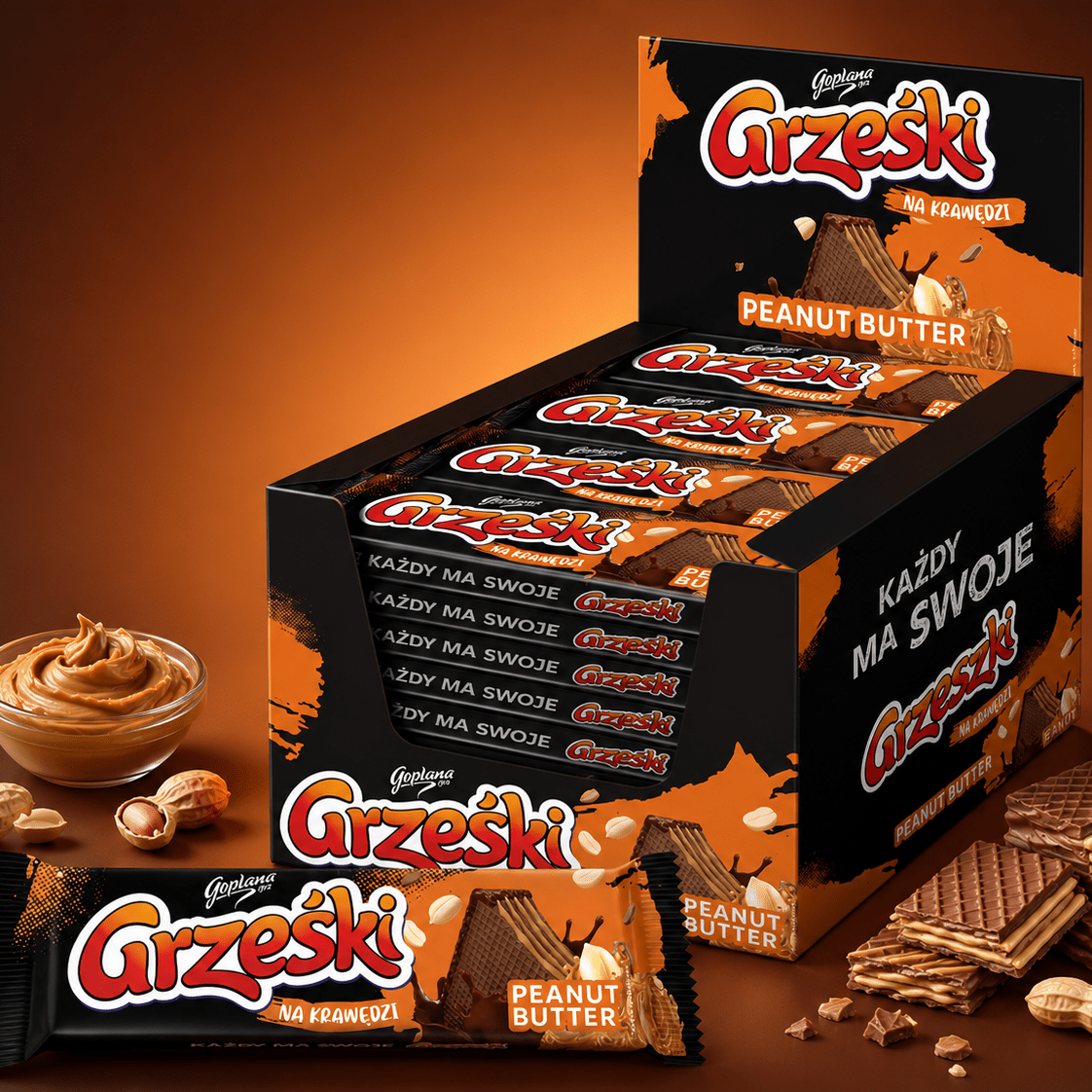 Grześki Peanut Butter Riegel 400g x 32 - Goplana - Polskashop24
