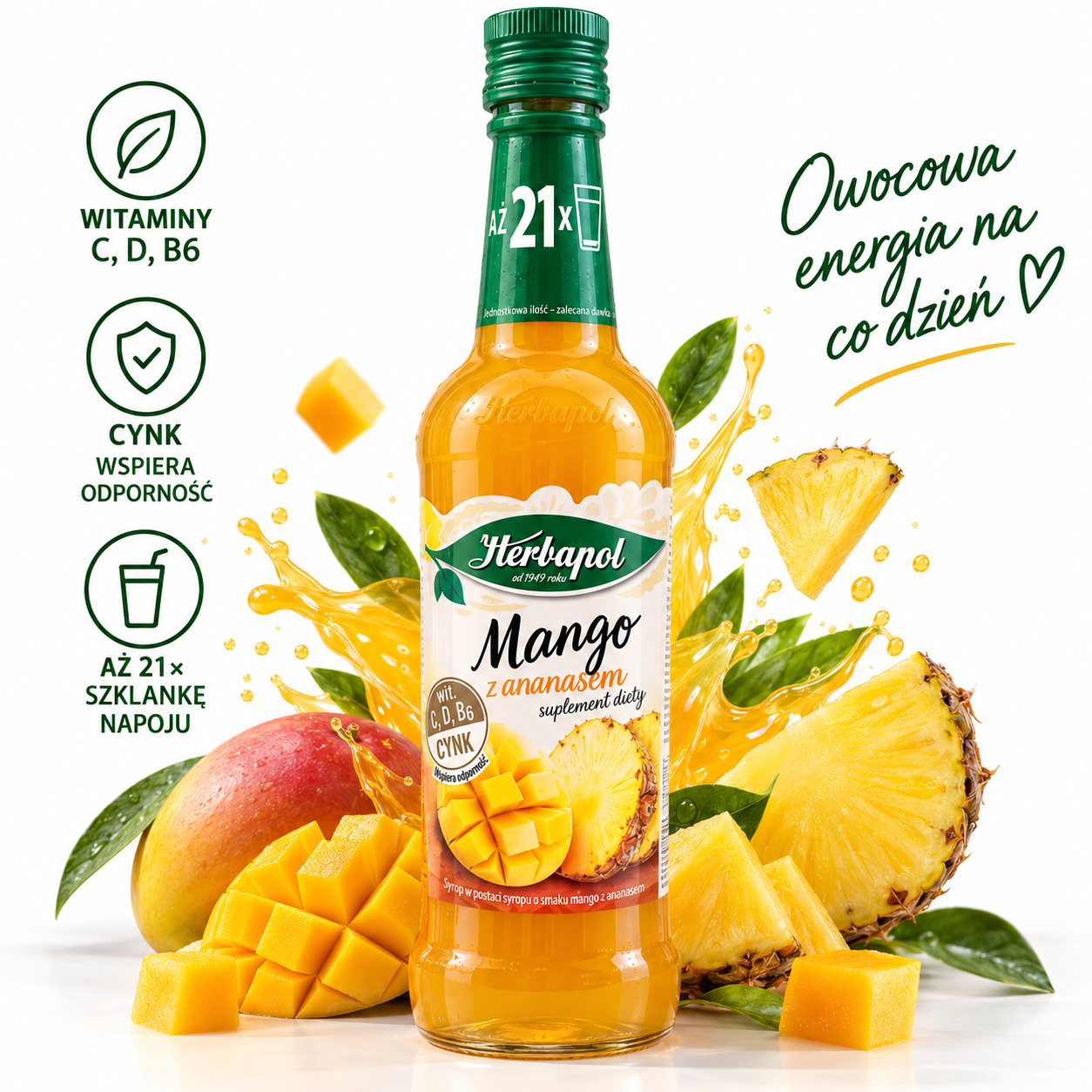 Herbapol Mango mit Ananas Sirup 420 ml