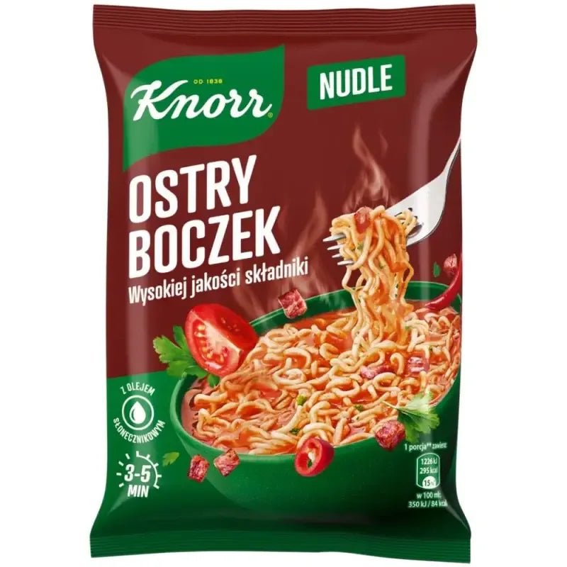 Instant - Nudeln mit scharfem Speckgeschmack - Nudle Ostry Boczek 63g - Knorr - Polskashop24