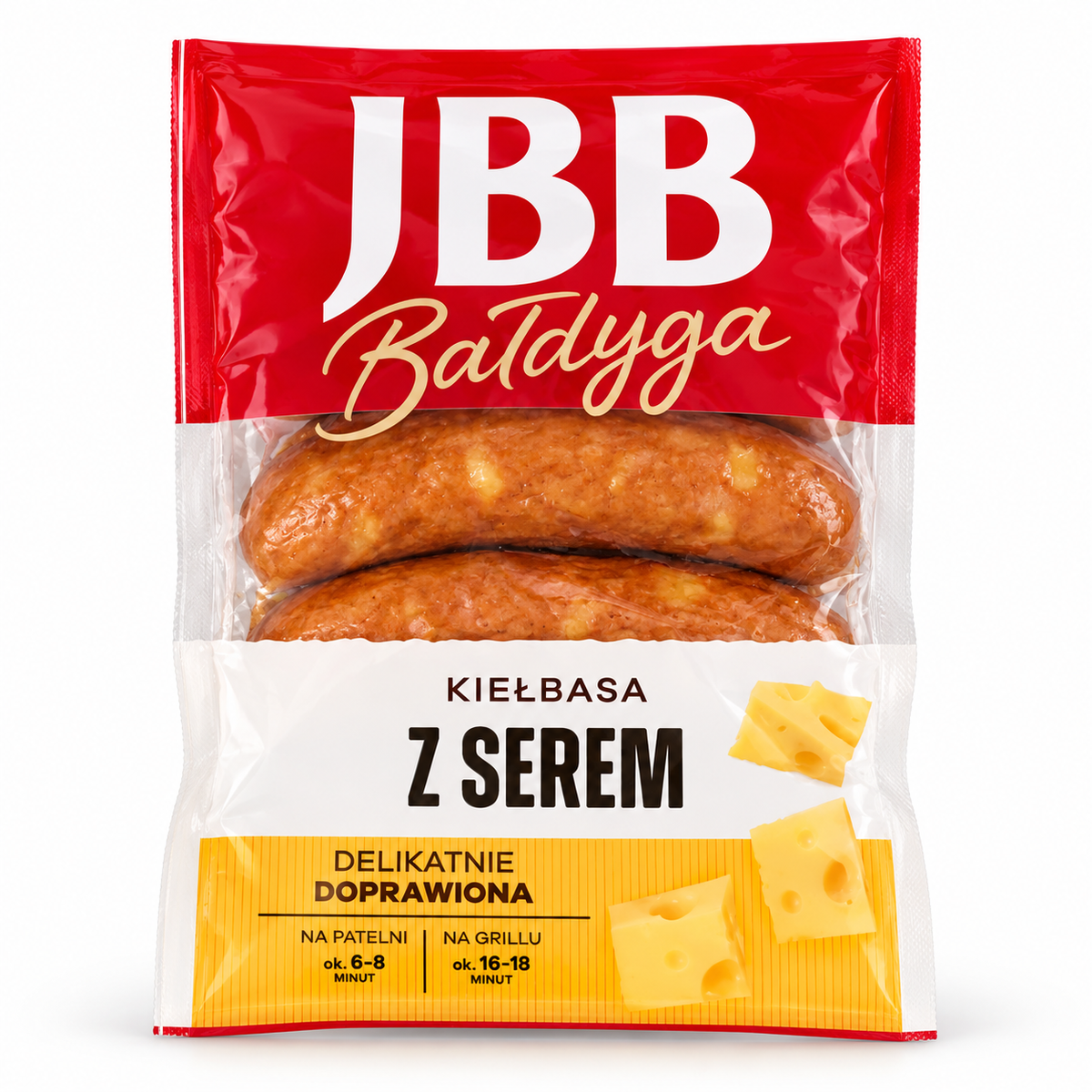 JBB Bałdyga Käsewurst – Kiełbasa z Serem, geräucherte Schweinewurst mit Käse