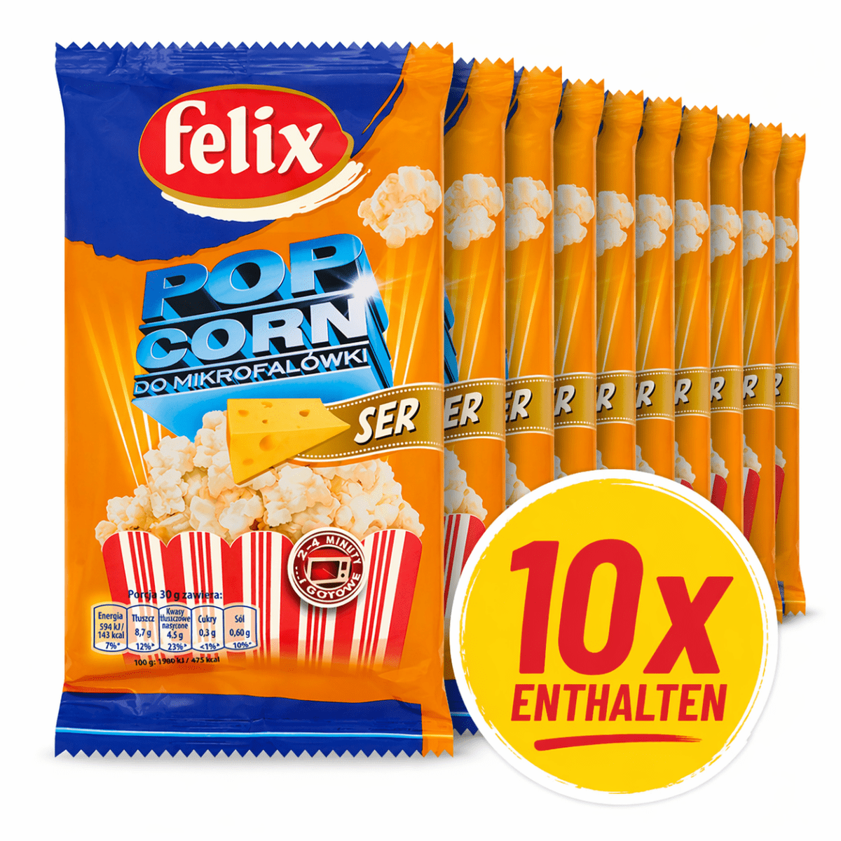 Käse Popcorn Ser 10x90g - Felix - Polskashop24
