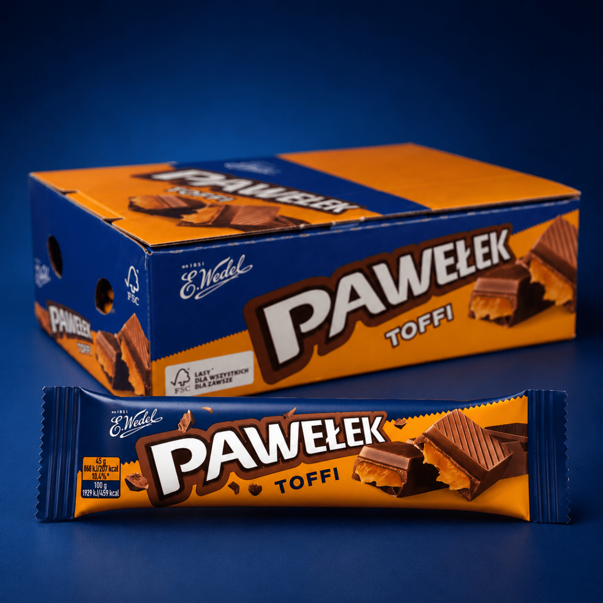 Karamel - Schokoriegel Pawełek Toffi 45g - Wedel - Polskashop24
