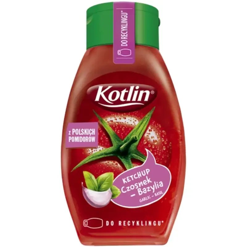 Ketchup Czosnek & Bazylia - mit Knoblauch und Basilikum 450g - Kotlin - Polskashop24
