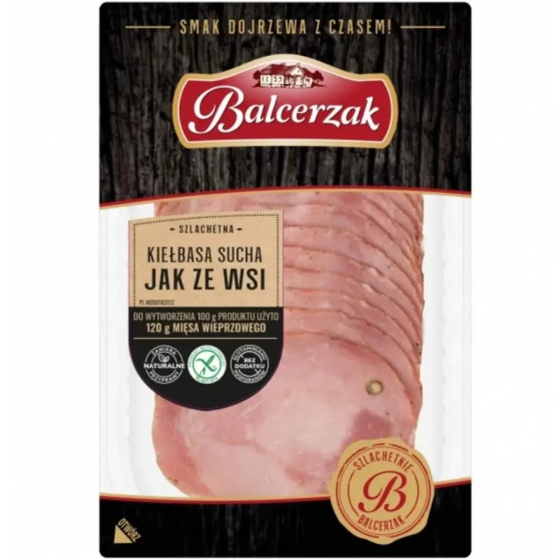 Balcerzak Kielbasa sucha jak ze wsi 90g traditionelle polnische Rohwurst Dorfart Schweinefleisch würzig