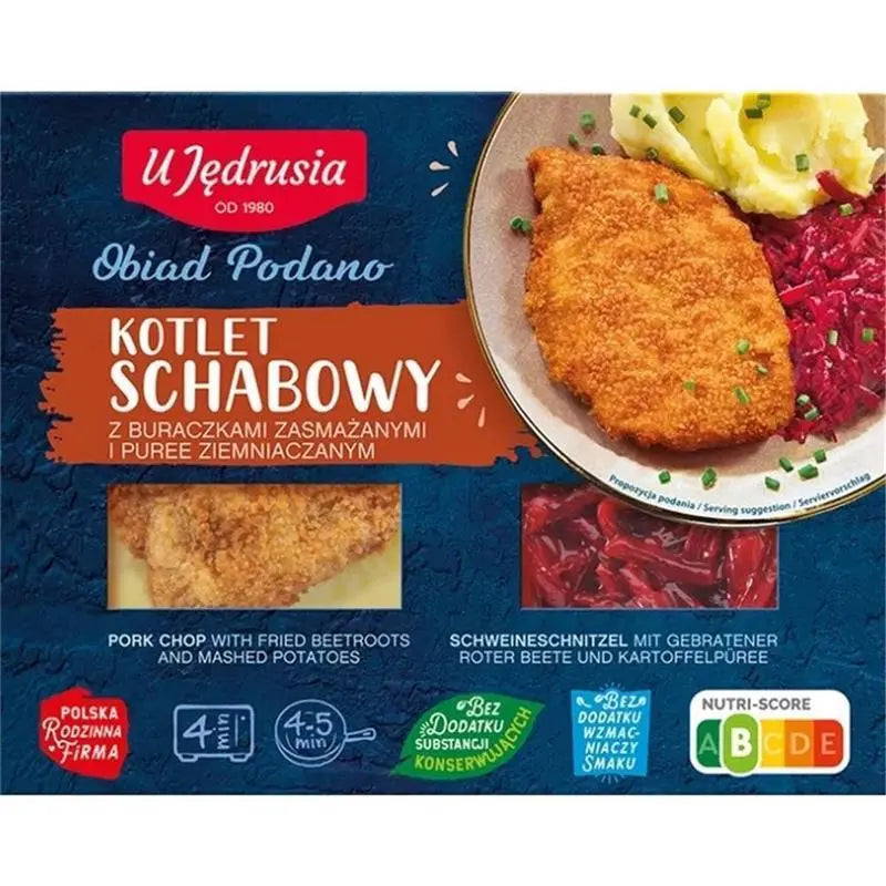 Kotlet schabowy Schweineschnitzel mit Püree 400g - U Jędrusia