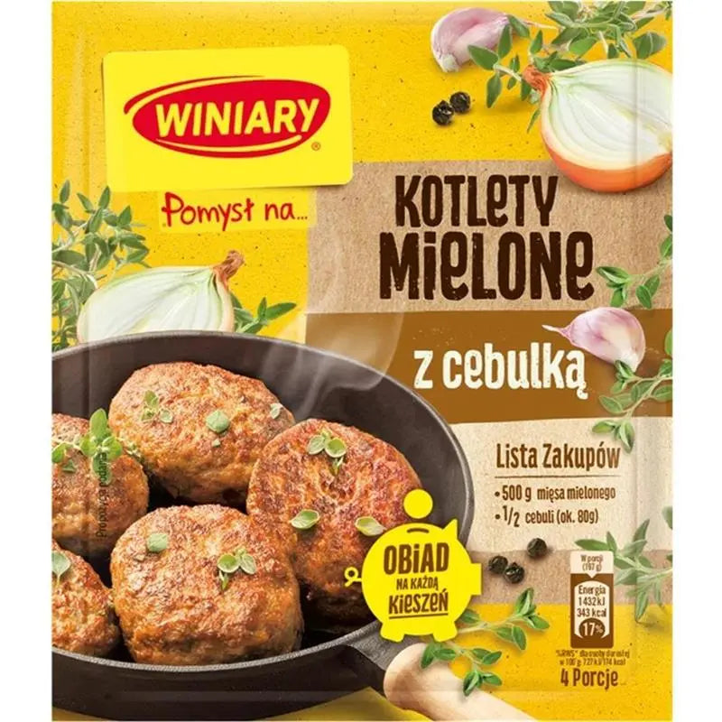 Winiary Kotlety Mielone z Cebulka Fix Frikadellen mit Zwiebeln 69g Gewürzmischung für Hackfleischbällchen