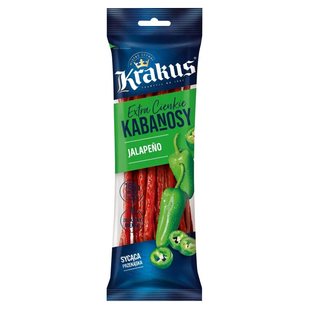 Krakus Kabanosy Jalapeño 95g - Polnische & Schlesische Spezialitäten - Online Supermarkt mit Lebensmittel aus Polen | Polski Sklep internetowy