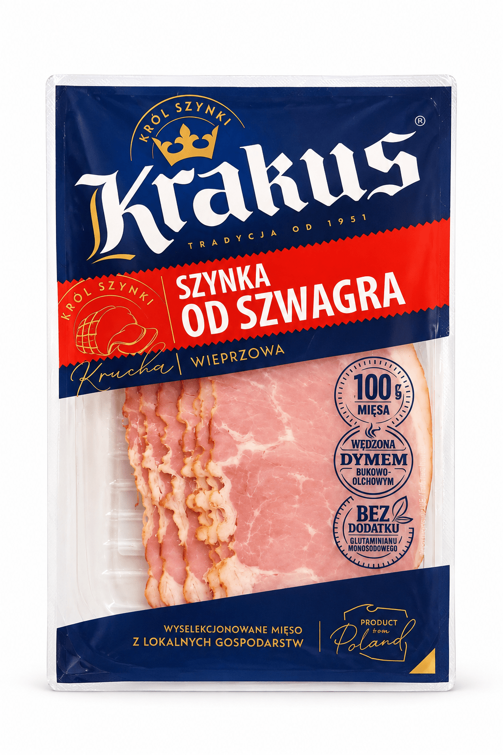 Krakus Szynka od Szwagra, geräucherter Schweineschinken, 90 g