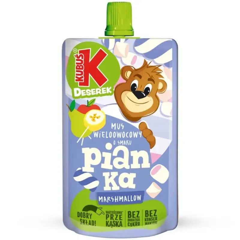 Kubuś Mus Wieloowocowy Marshmallow 100g Fruchtmus mit Marshmallow Geschmack für Kinder von Maspex