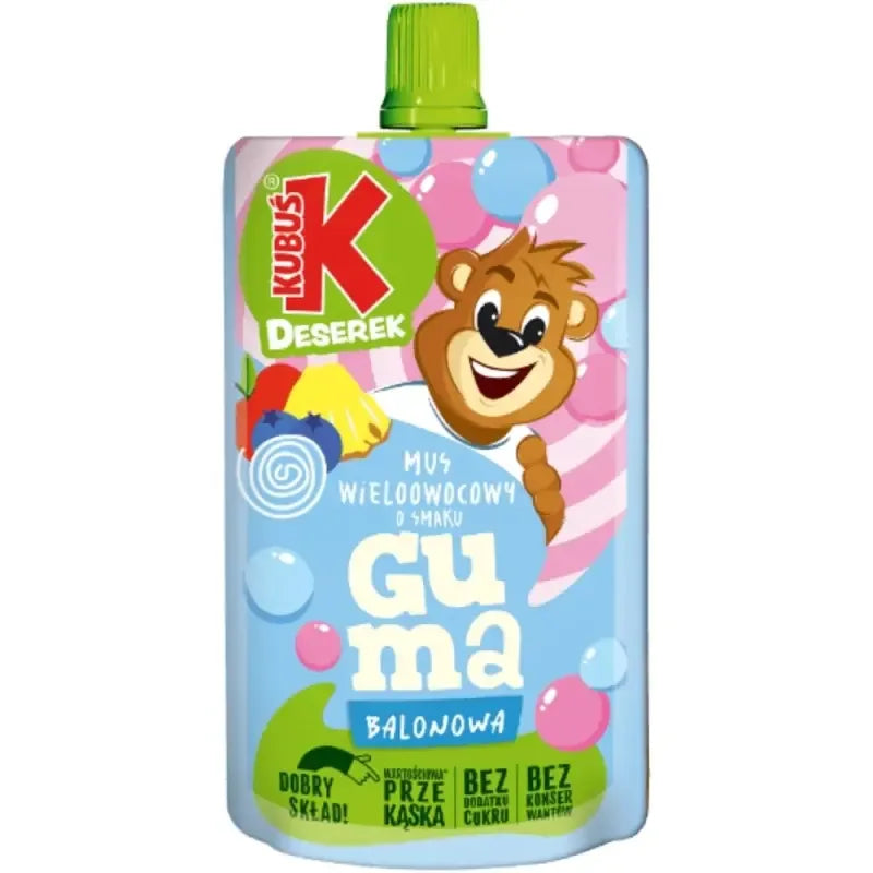 Kubus Fruchtmus mit Kaugummi-Geschmack Bubble Gum für Kinder 100g Quetschbeutel