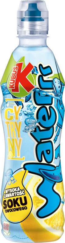 Flasche Kubuś Water Cytryna 500 ml, erfrischendes Zitronen-Fruchtwasser