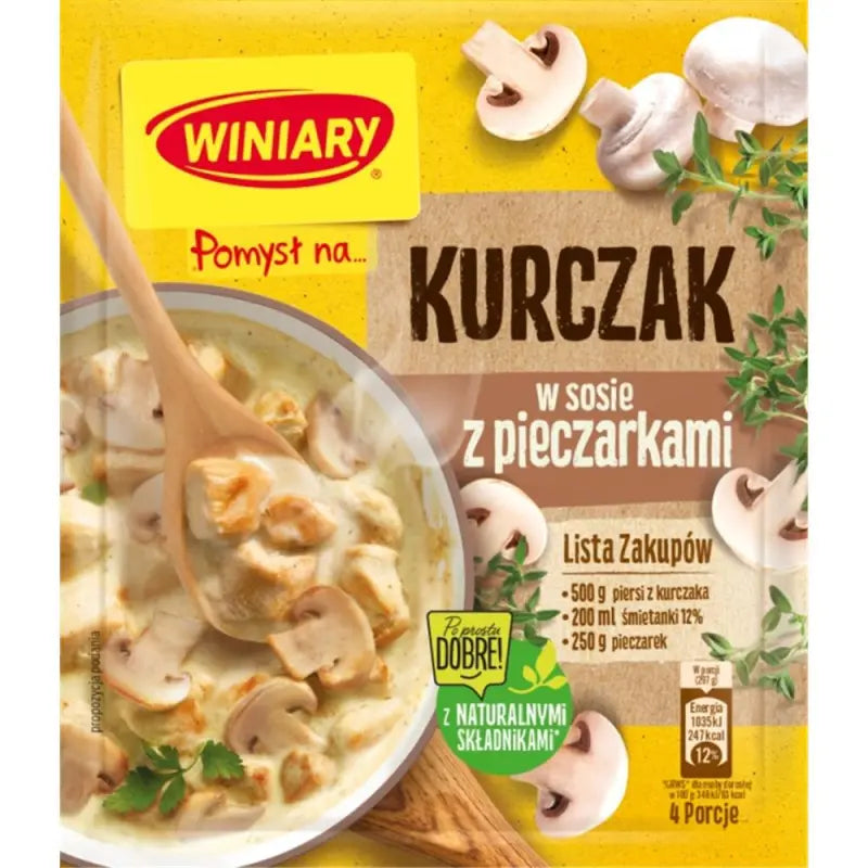 Winiary Kurczak w sosie z Pieczarkami Fix für Hühnchen in Champignonssoße 32g Gewürzmischung mit Pilzsaft
