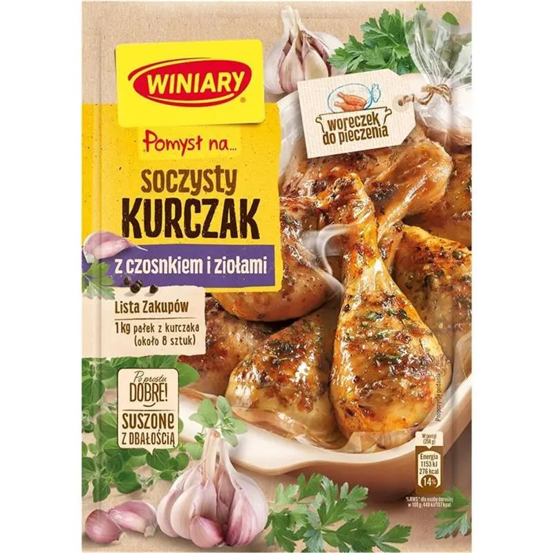 Winiary Kurczak z Czosnkiem Fix Hühnchen mit Knoblauch & Kräutern 30g - Polnische Gewürzmischung für Hühnchen von Nestlé
