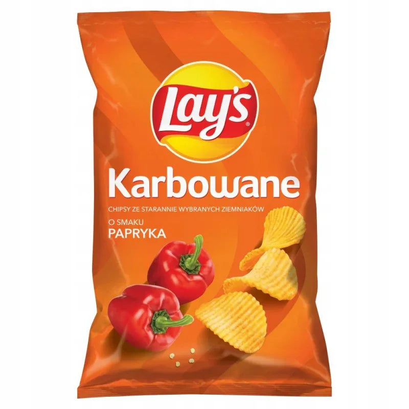 Lay's Max Karbowane Papryka Chips 120g - Gewellte Kartoffelchips mit Paprika-Geschmack