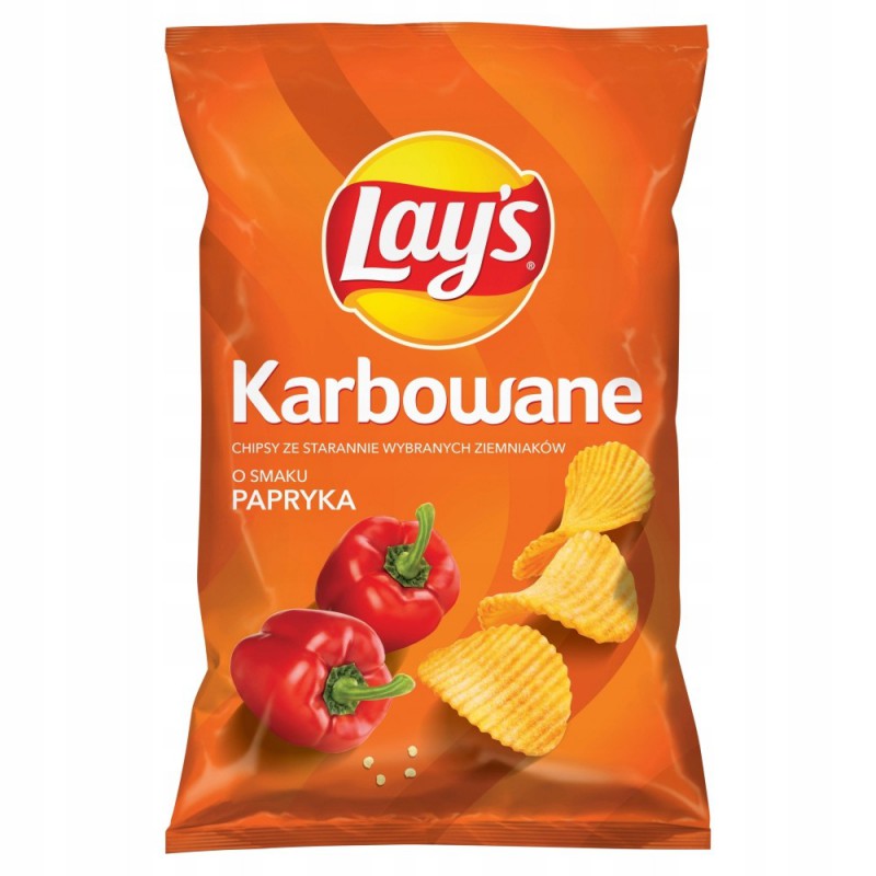 Lay's Max Karbowane Papryka Chips 120g - Gewellte Kartoffelchips mit Paprika-Geschmack
