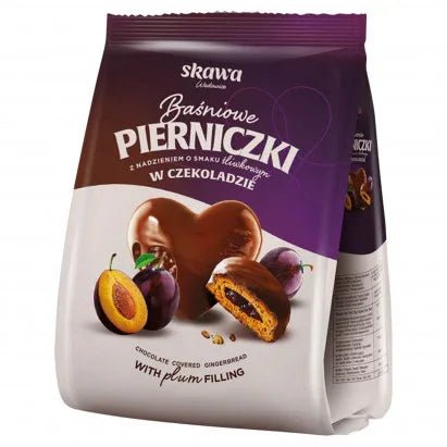 Lebkuchenherzen in Schokolade mit Pflaumenfüllung - Piernikowe serduszka w czekoladzie 150g - Skawa - Polskashop24