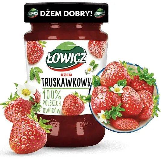 Łowicz Erdbeer Konfitüre 280g kaufen - Dzem Truskawkowy - Polskashop24.de - Online Supermarkt mit Lebensmittel aus Polen