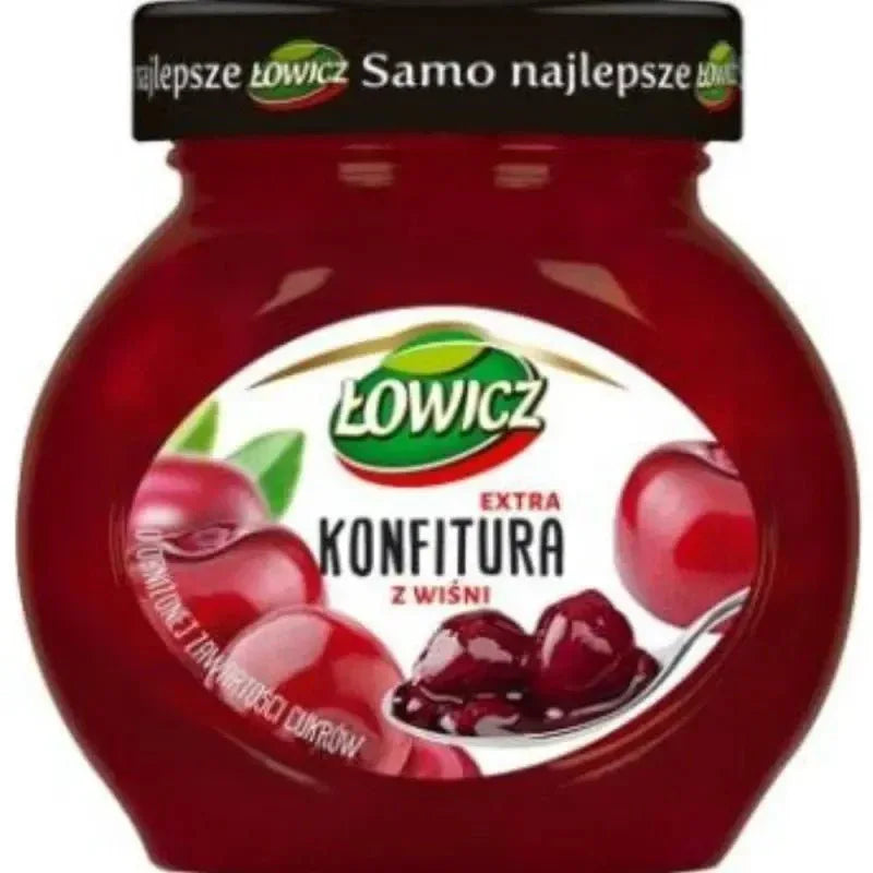 Łowicz Premium Sauerkirschen Konfitüre 240g kaufen - Konfitura z Kwasnych Wisni - Polskashop24.de - Online Supermarkt mit Lebensmittel aus Polen