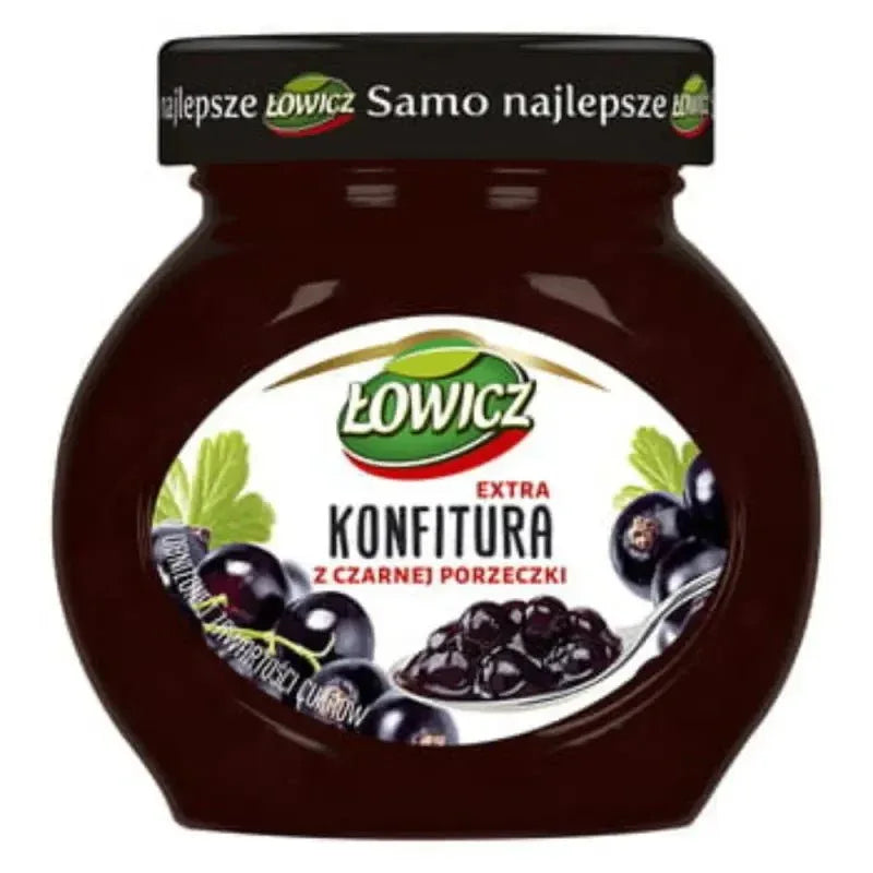 Łowicz Premium Schwarze Johannisbeere Konfitüre 240g kaufen - Konfitura z Czarnej Porzeczki - Polskashop24.de - Online Supermarkt mit Lebensmittel aus Polen
